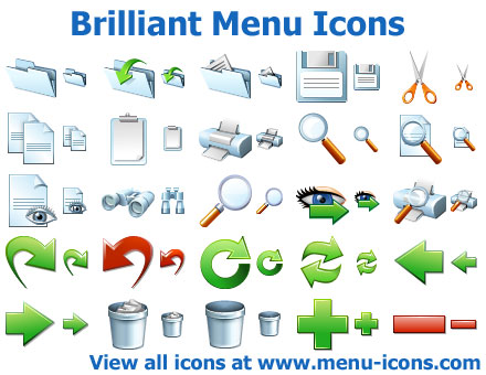 A collection of brilliant menu icons for any application or website interface