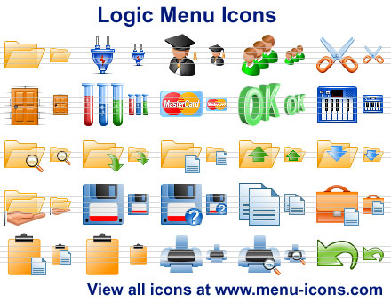 A collection of logical menu icons for any application or website interface