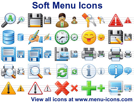 A collection of soft menu icons for any application or website interface